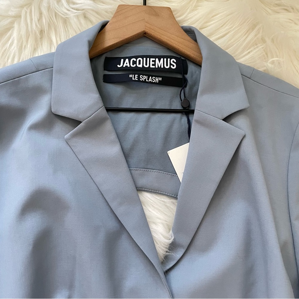 Jacquemus La Vesto Melo Cutout Blazer Blue Stretch Wool Size 10 NWT - Picture 10 of 16